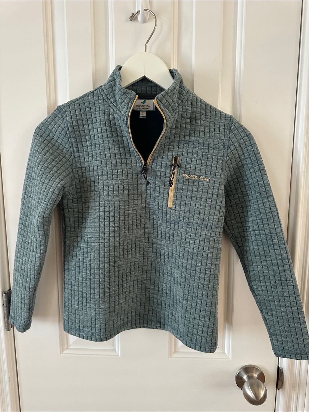 Youth Quilted Half-Zip in Teal